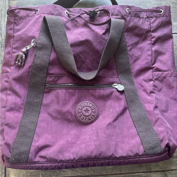 Spacious Kipling Purple Backpack/Tote - Picture 3 of 4